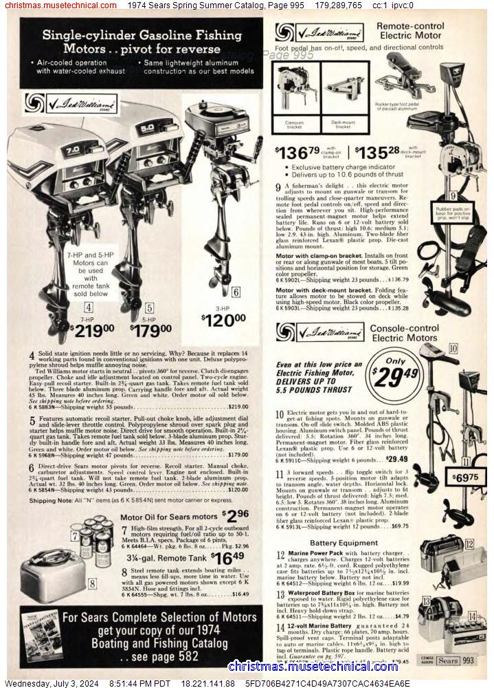 1974 Sears Spring Summer Catalog, Page 995
