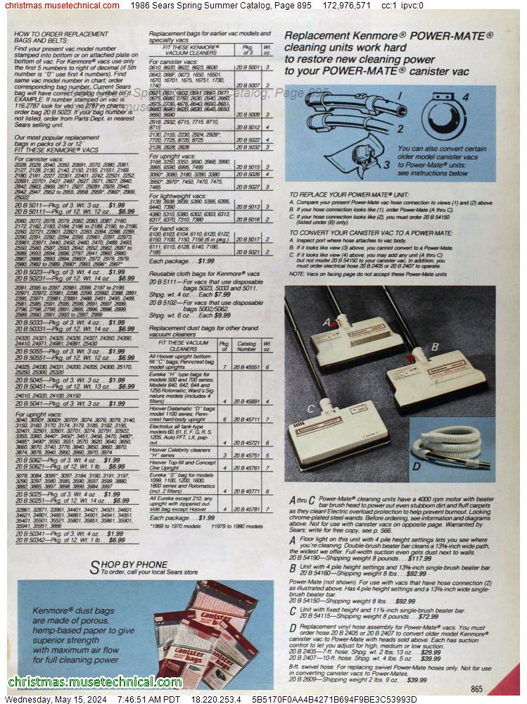 1986 Sears Spring Summer Catalog, Page 895