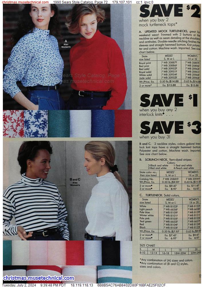 1990 Sears Style Catalog, Page 72