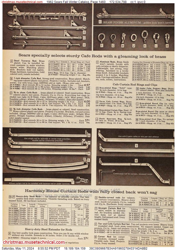 1962 Sears Fall Winter Catalog, Page 1460