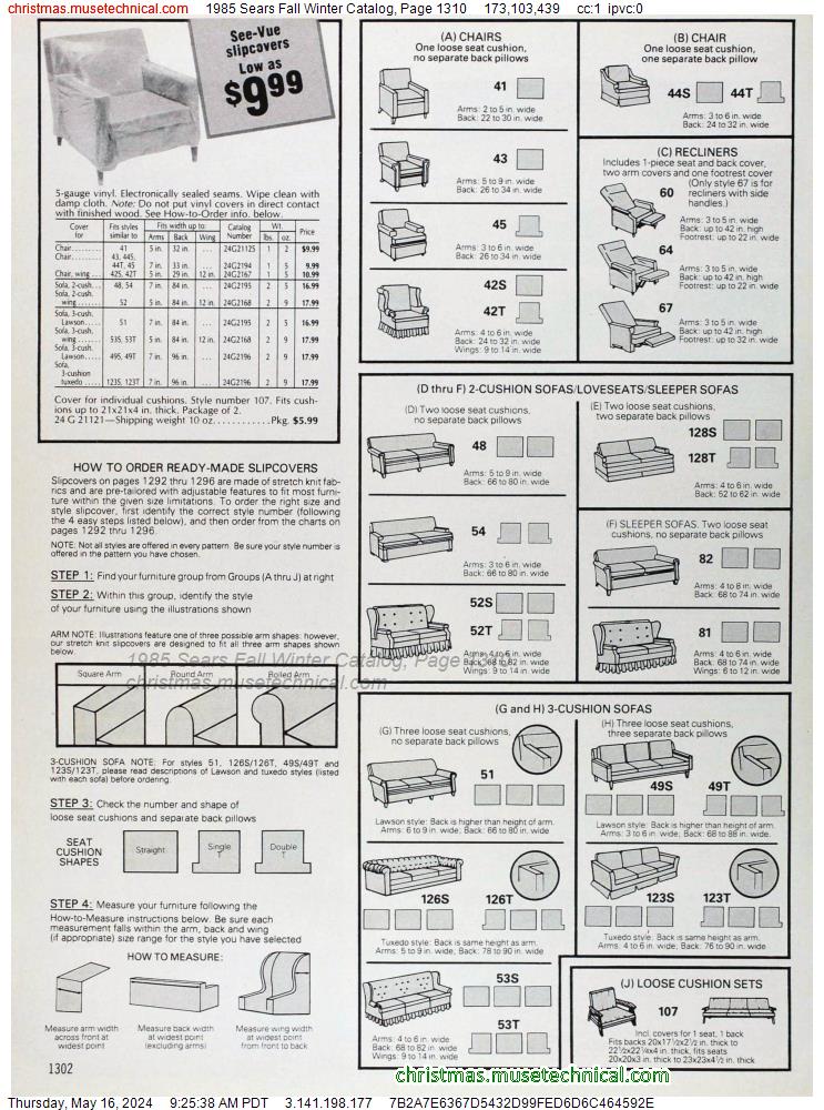 1985 Sears Fall Winter Catalog, Page 1310