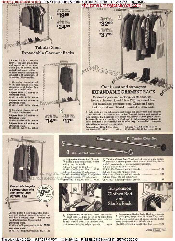 1975 Sears Spring Summer Catalog, Page 249
