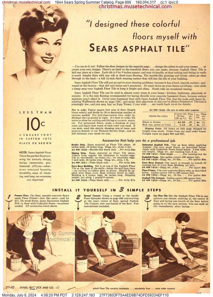 1944 Sears Spring Summer Catalog, Page 899