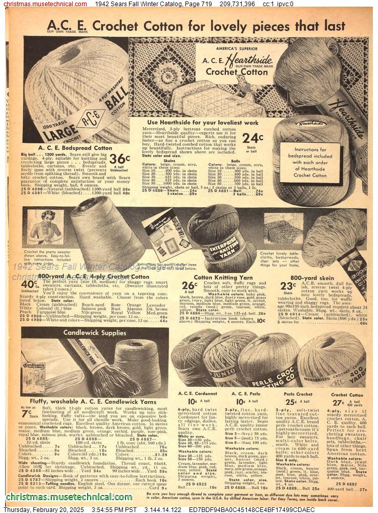 1942 Sears Fall Winter Catalog, Page 719