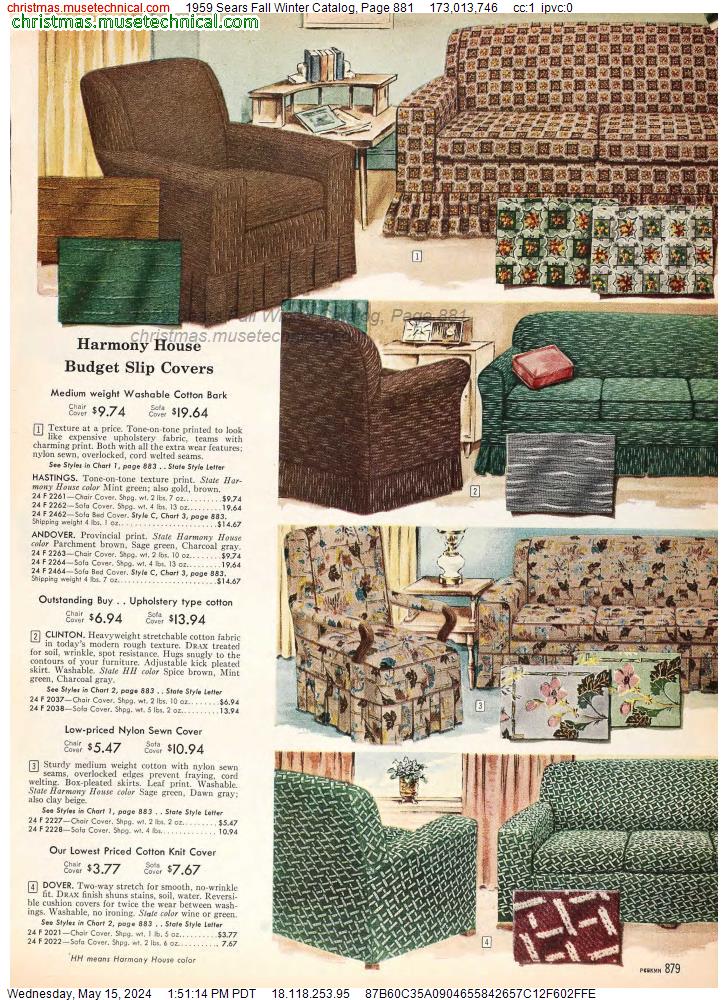 1959 Sears Fall Winter Catalog, Page 881