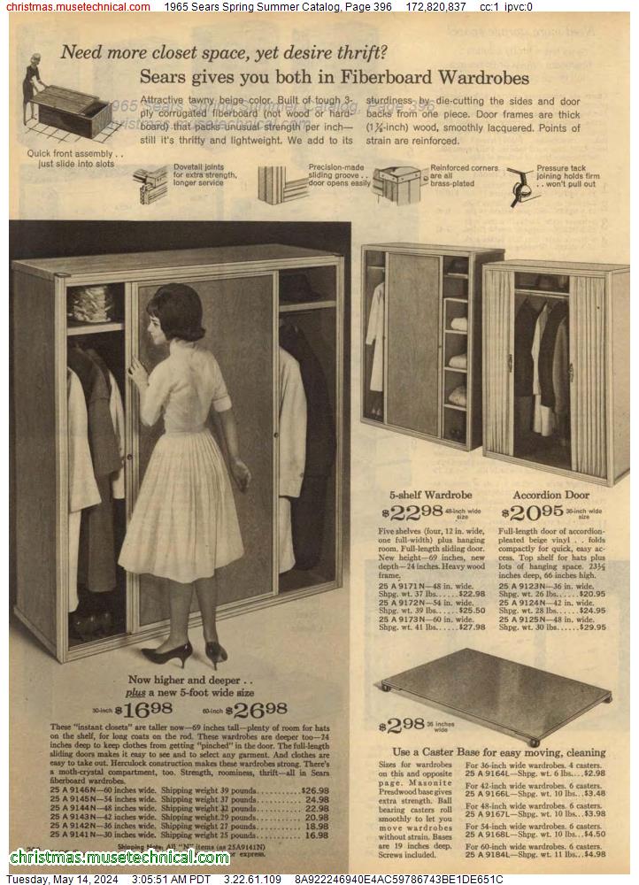 1965 Sears Spring Summer Catalog, Page 396