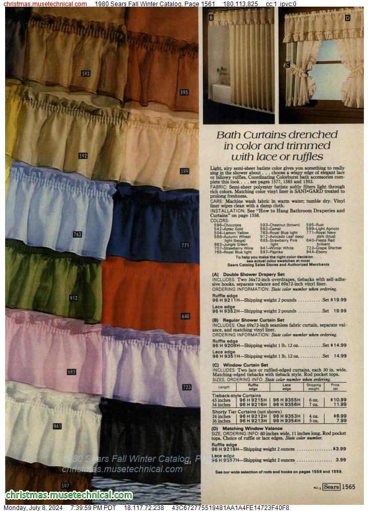 1980 Sears Fall Winter Catalog, Page 1561