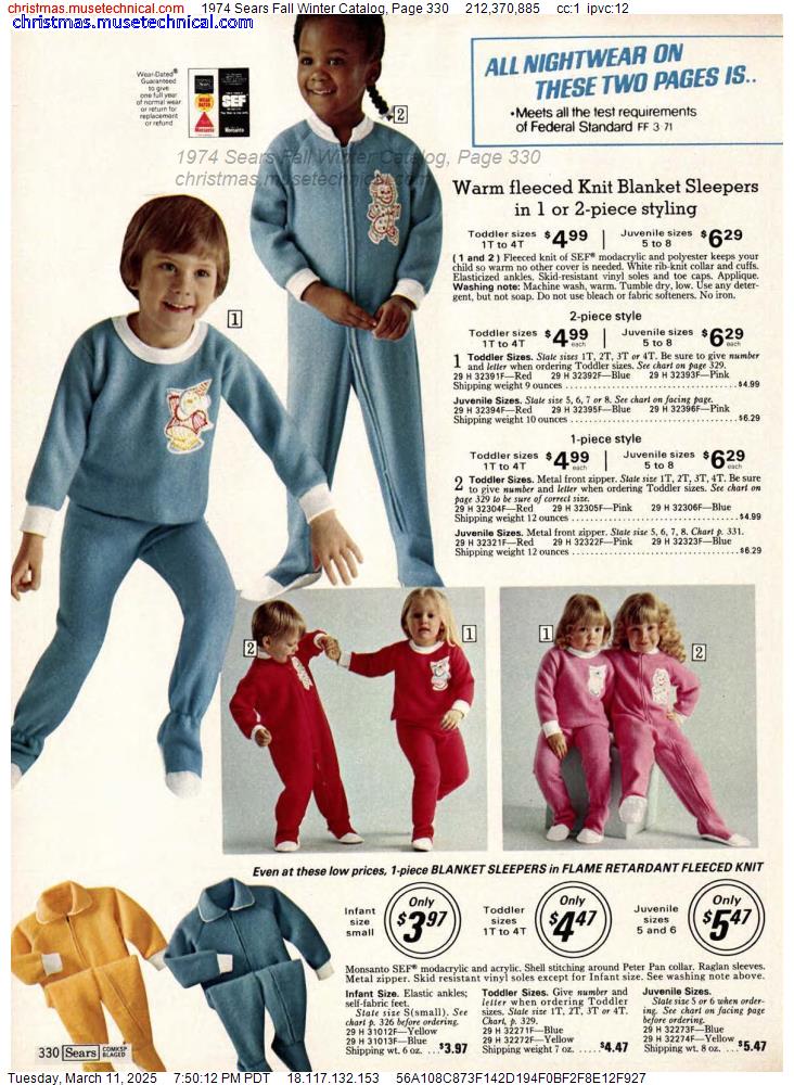 1974 Sears Fall Winter Catalog, Page 330