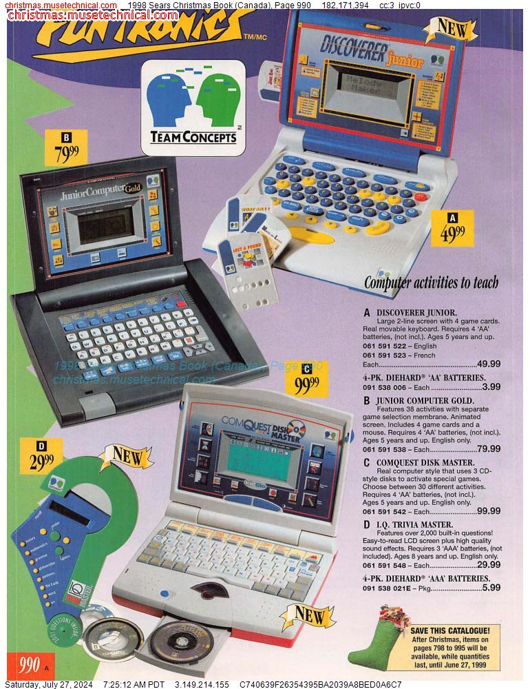 1998 Sears Christmas Book (Canada), Page 990