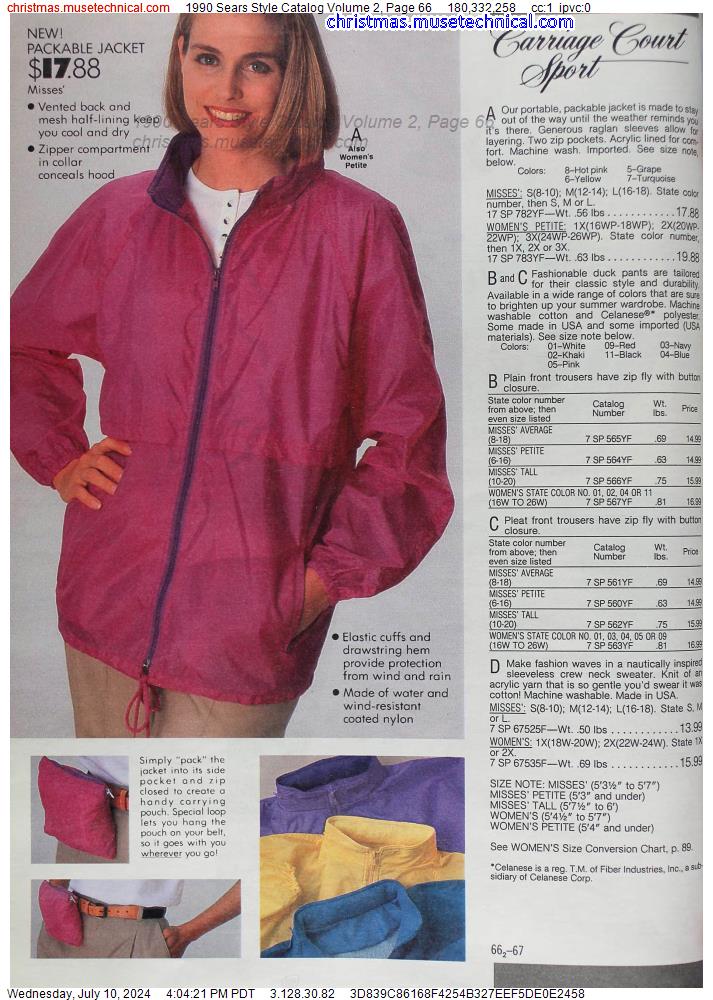 1990 Sears Style Catalog Volume 2, Page 66