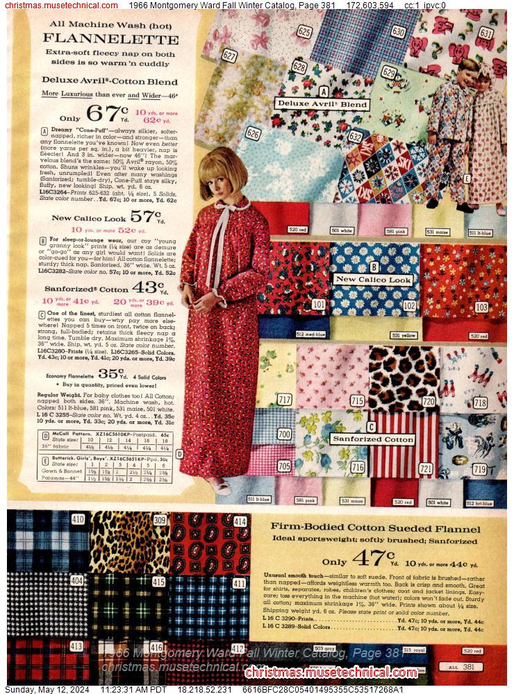1966 Montgomery Ward Fall Winter Catalog, Page 381