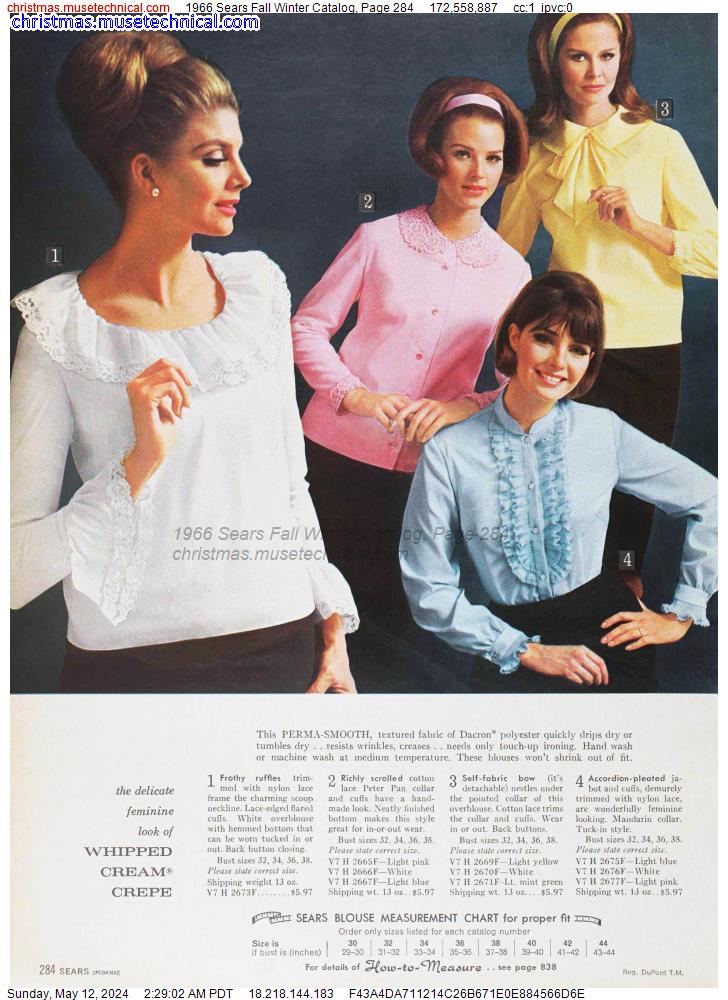 1966 Sears Fall Winter Catalog, Page 284
