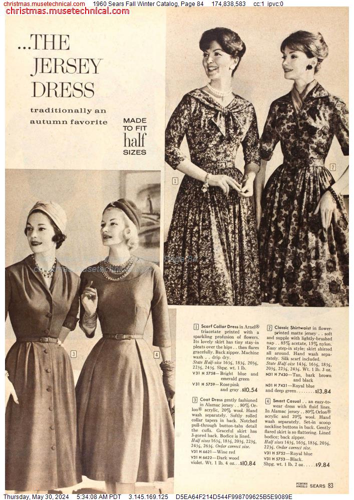1960 Sears Fall Winter Catalog, Page 84