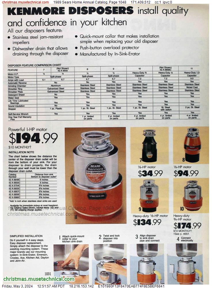 1989 Sears Home Annual Catalog, Page 1048