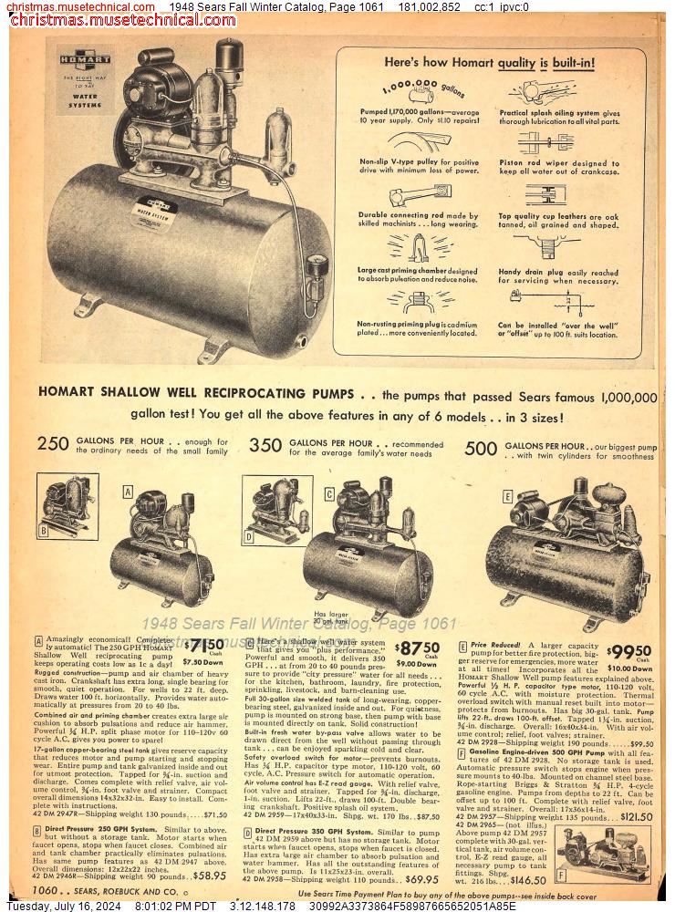 1948 Sears Fall Winter Catalog, Page 1061