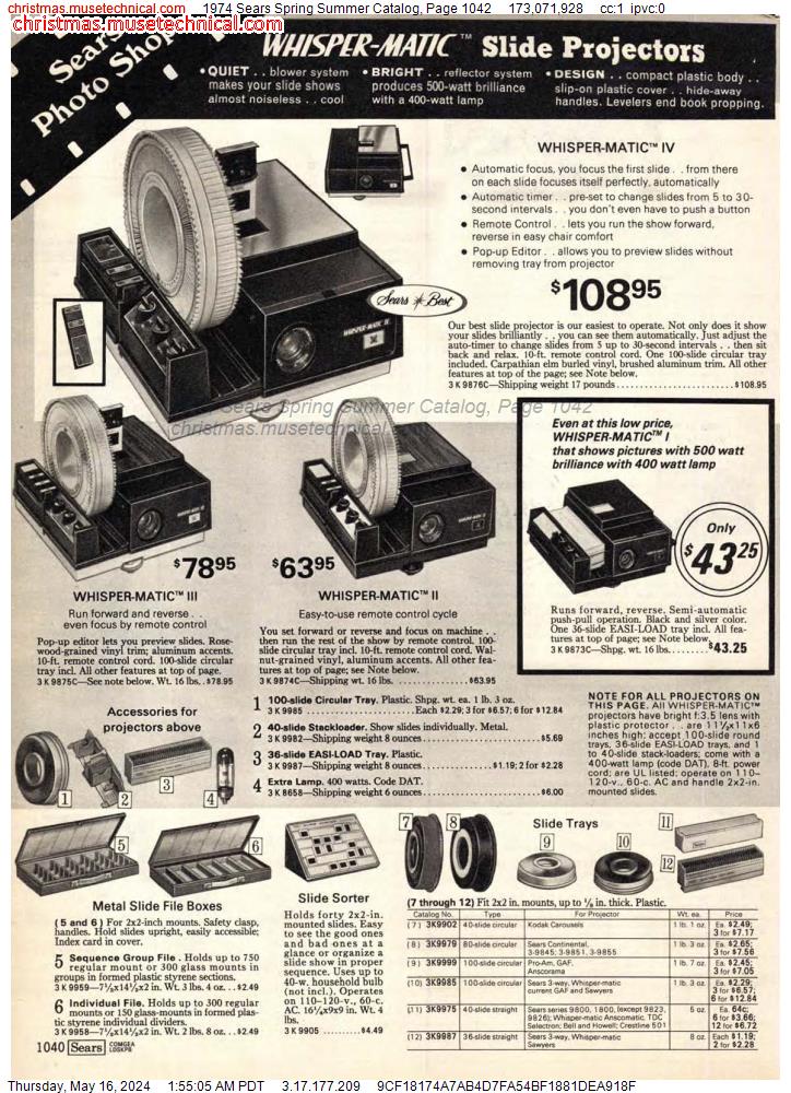 1974 Sears Spring Summer Catalog, Page 1042