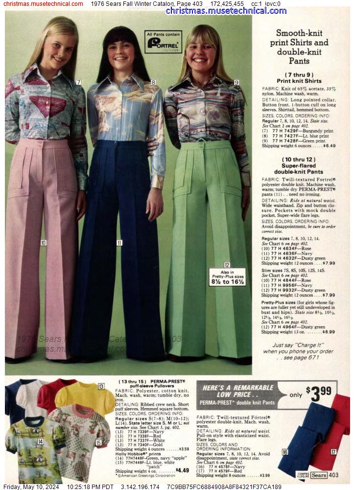 1976 Sears Fall Winter Catalog, Page 403