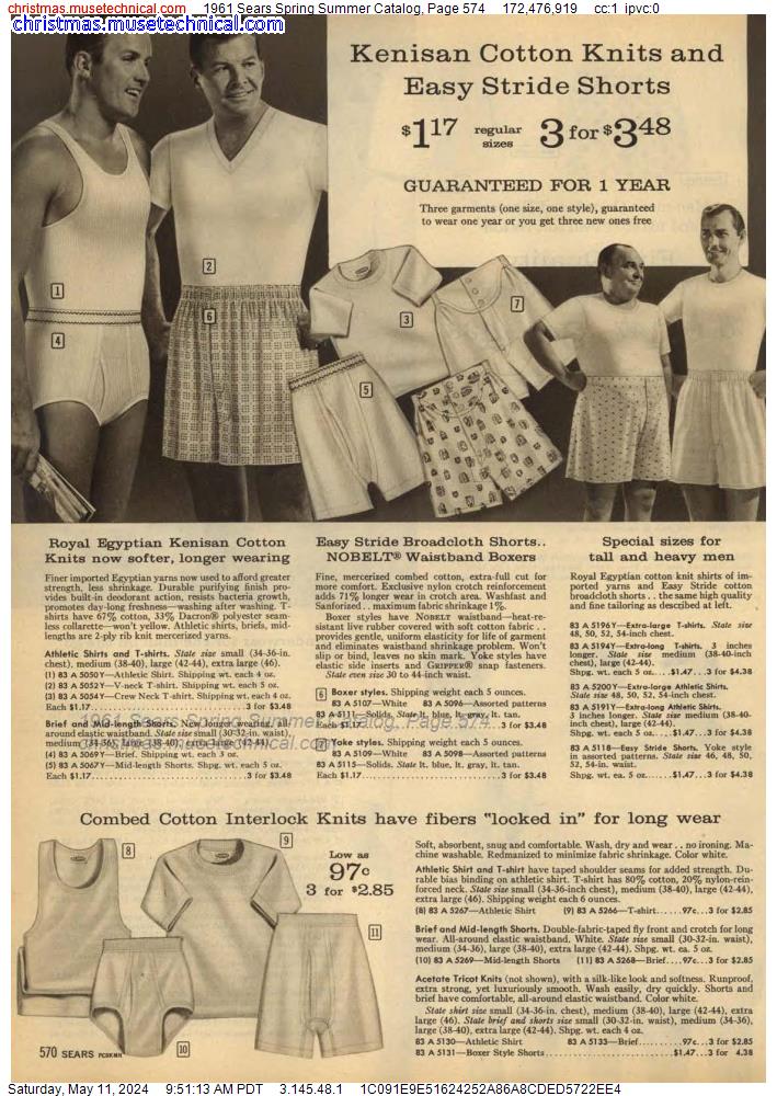 1961 Sears Spring Summer Catalog, Page 574