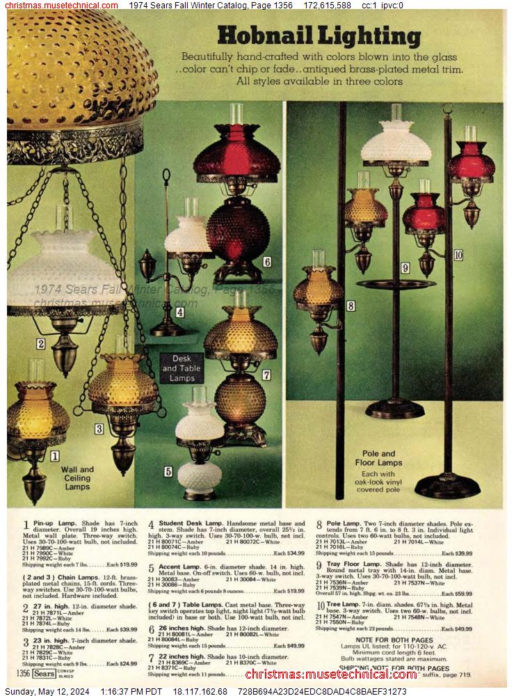 1974 Sears Fall Winter Catalog, Page 1356