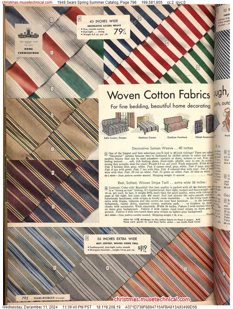 1948 Sears Spring Summer Catalog, Page 796