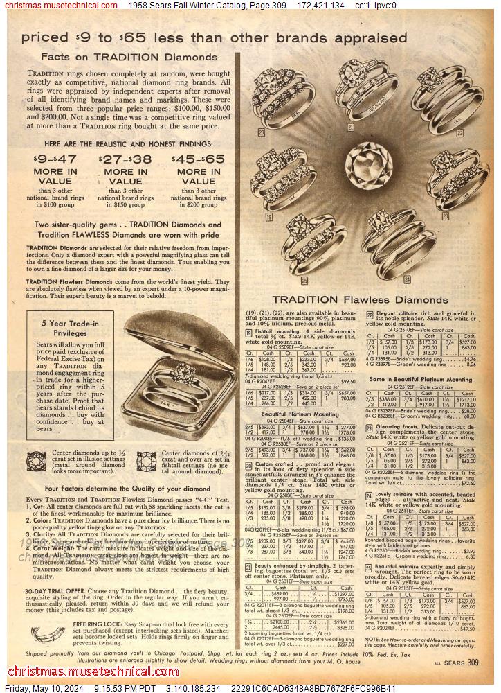 1958 Sears Fall Winter Catalog, Page 309