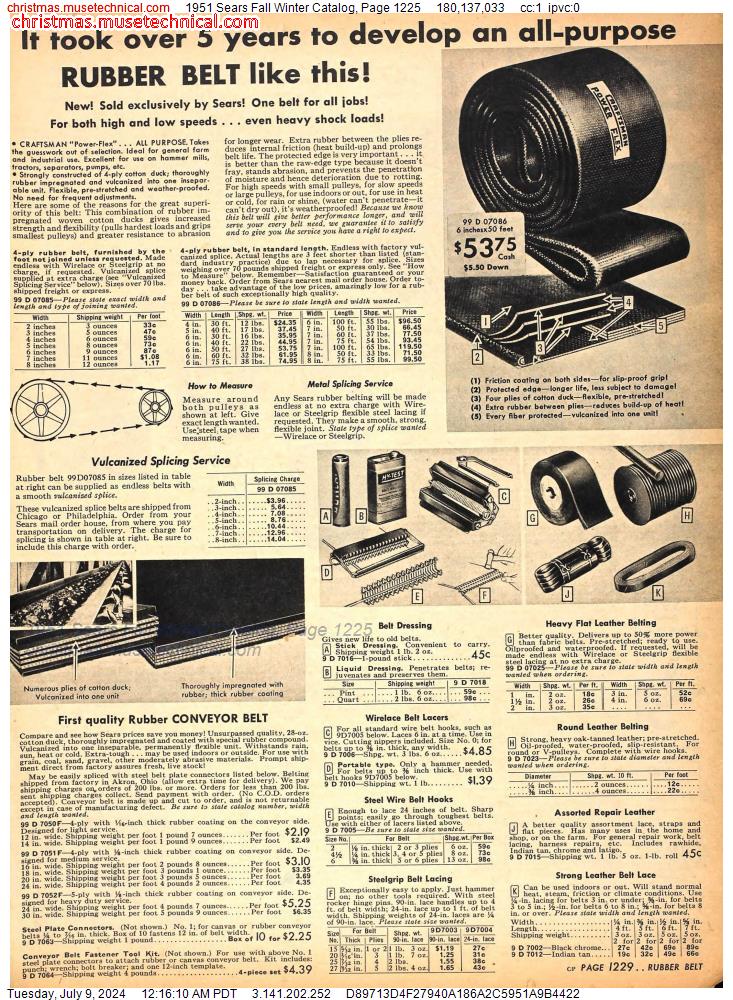 1951 Sears Fall Winter Catalog, Page 1225