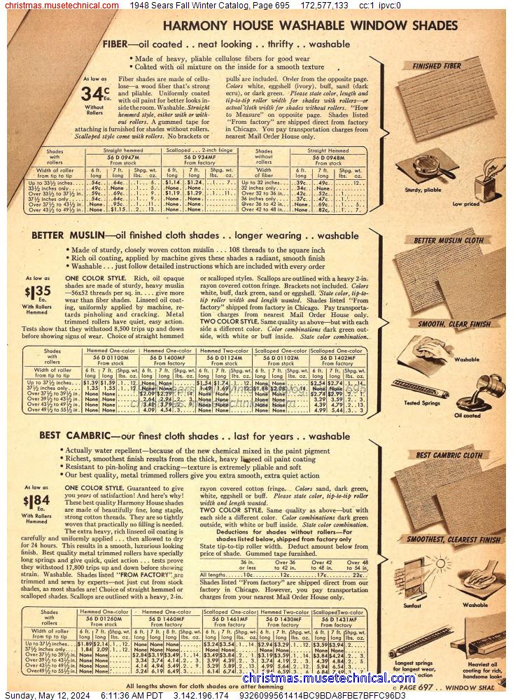 1948 Sears Fall Winter Catalog, Page 695