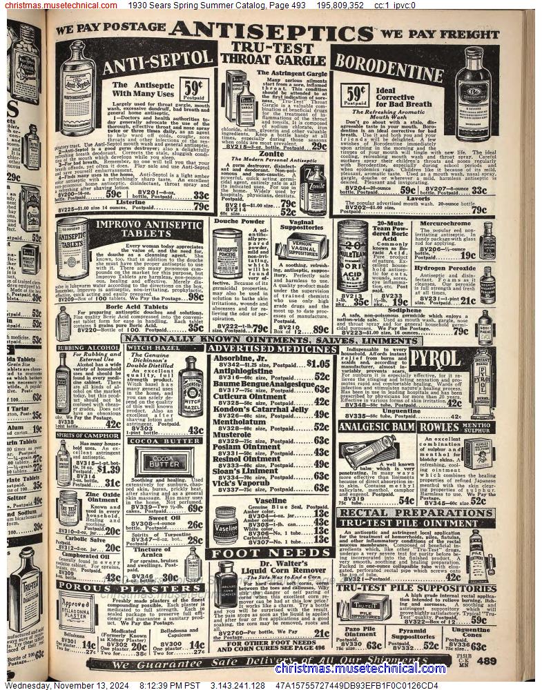 1930 Sears Spring Summer Catalog, Page 493