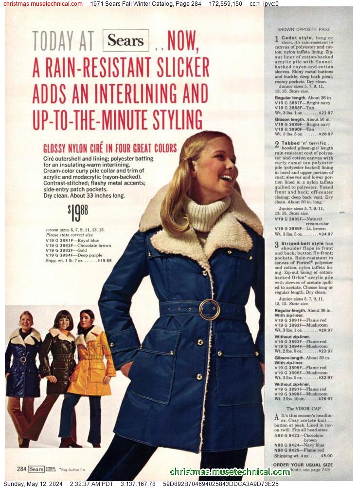 1971 Sears Fall Winter Catalog, Page 284