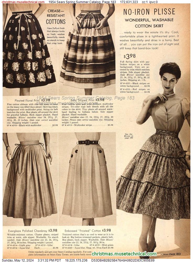 1954 Sears Spring Summer Catalog, Page 183