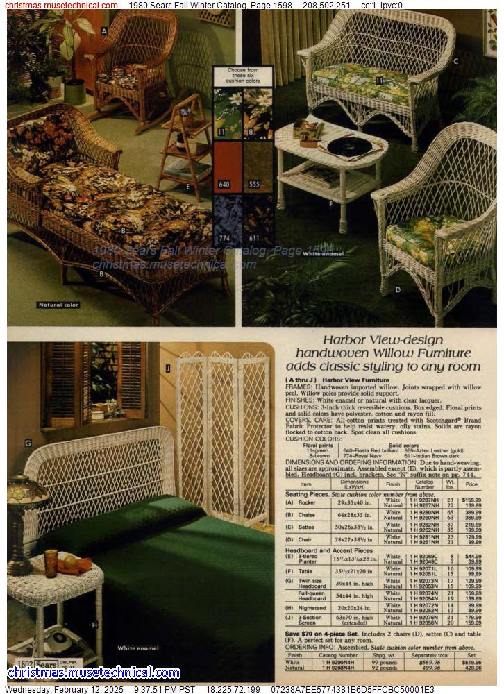 1980 Sears Fall Winter Catalog, Page 1598