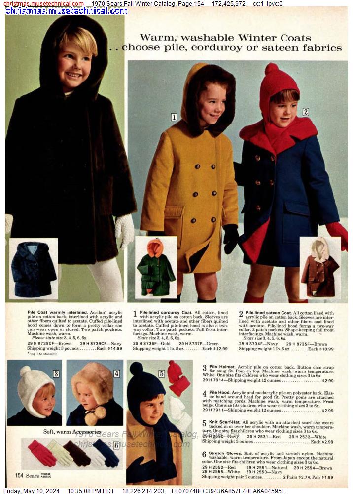 1970 Sears Fall Winter Catalog, Page 154