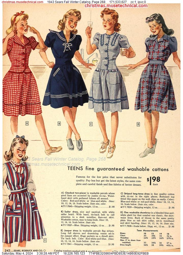1943 Sears Fall Winter Catalog, Page 268