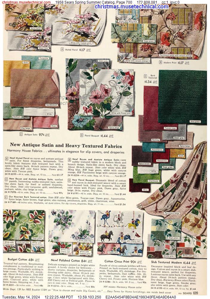 1958 Sears Spring Summer Catalog, Page 700