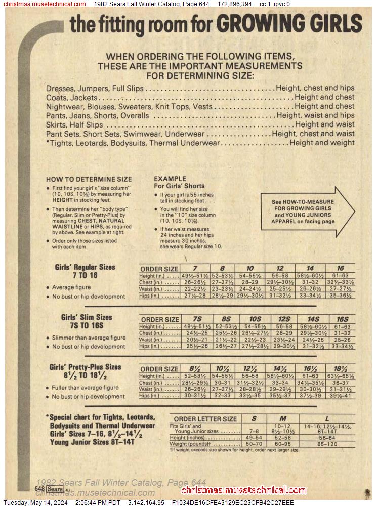 1982 Sears Fall Winter Catalog, Page 644