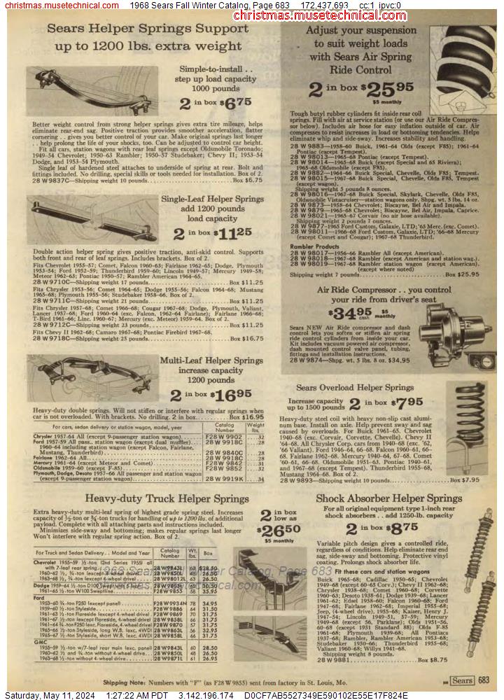 1968 Sears Fall Winter Catalog, Page 683