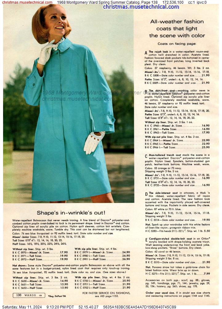 1968 Montgomery Ward Spring Summer Catalog, Page 138