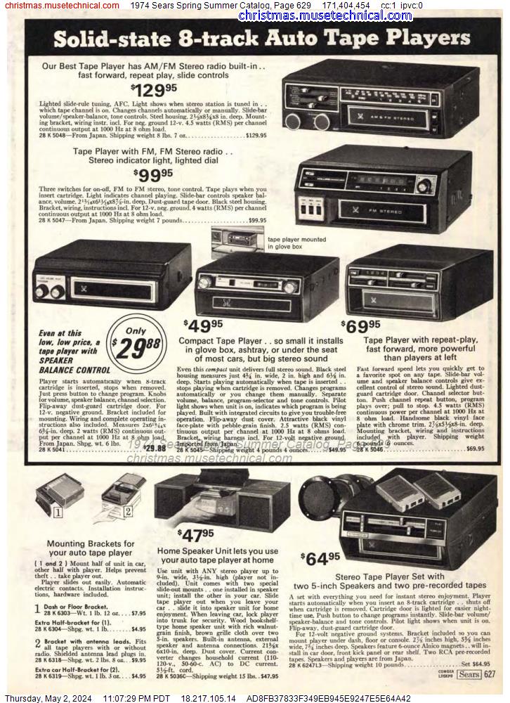 1974 Sears Spring Summer Catalog, Page 629