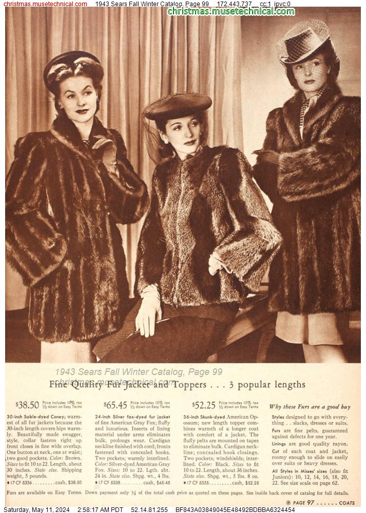 1943 Sears Fall Winter Catalog, Page 99