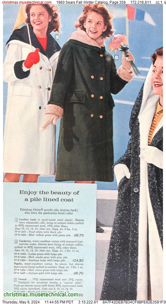 1960 Sears Fall Winter Catalog, Page 359
