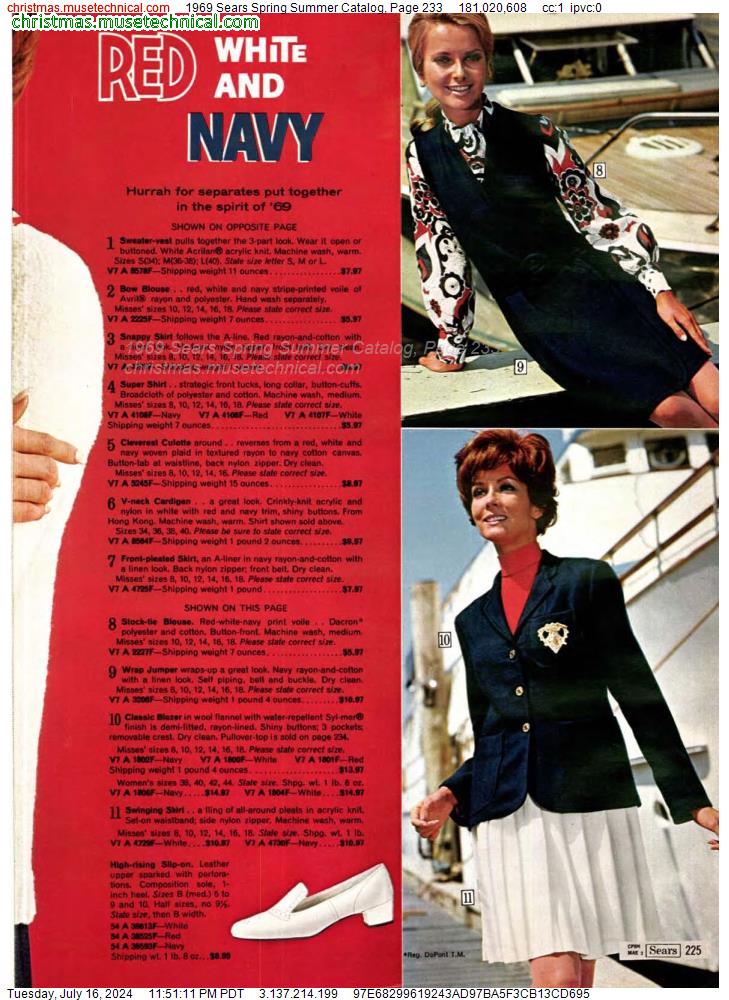 1969 Sears Spring Summer Catalog, Page 233