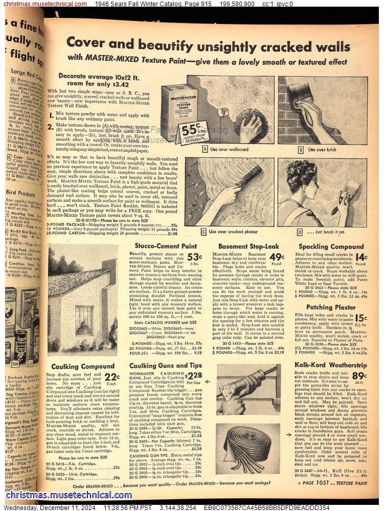 1946 Sears Fall Winter Catalog, Page 915