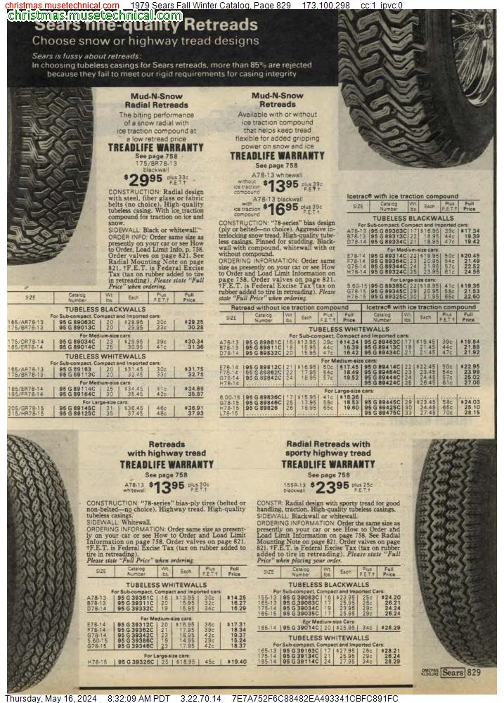 1979 Sears Fall Winter Catalog, Page 829