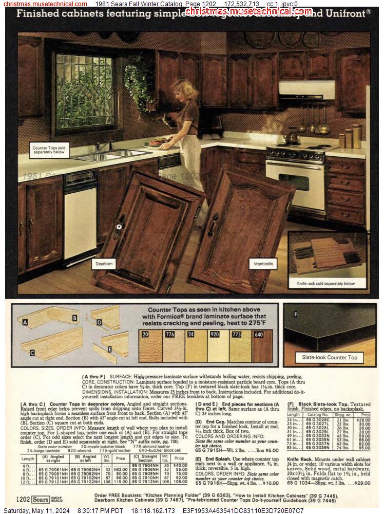 1981 Sears Fall Winter Catalog, Page 1202