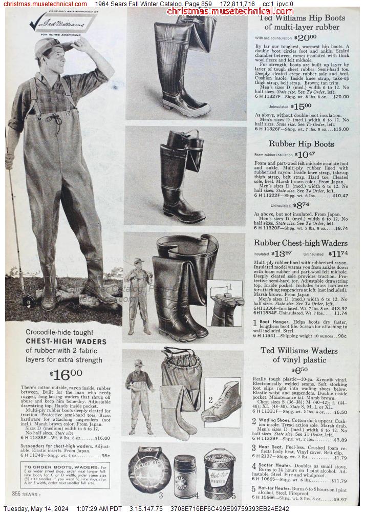 1964 Sears Fall Winter Catalog, Page 859