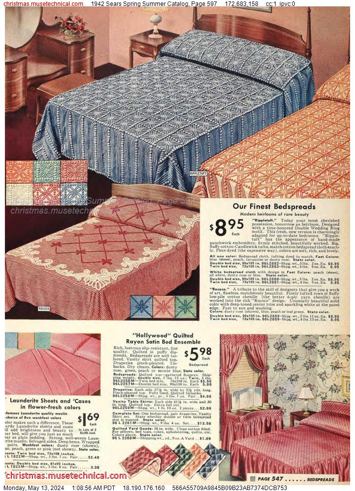 1942 Sears Spring Summer Catalog, Page 597