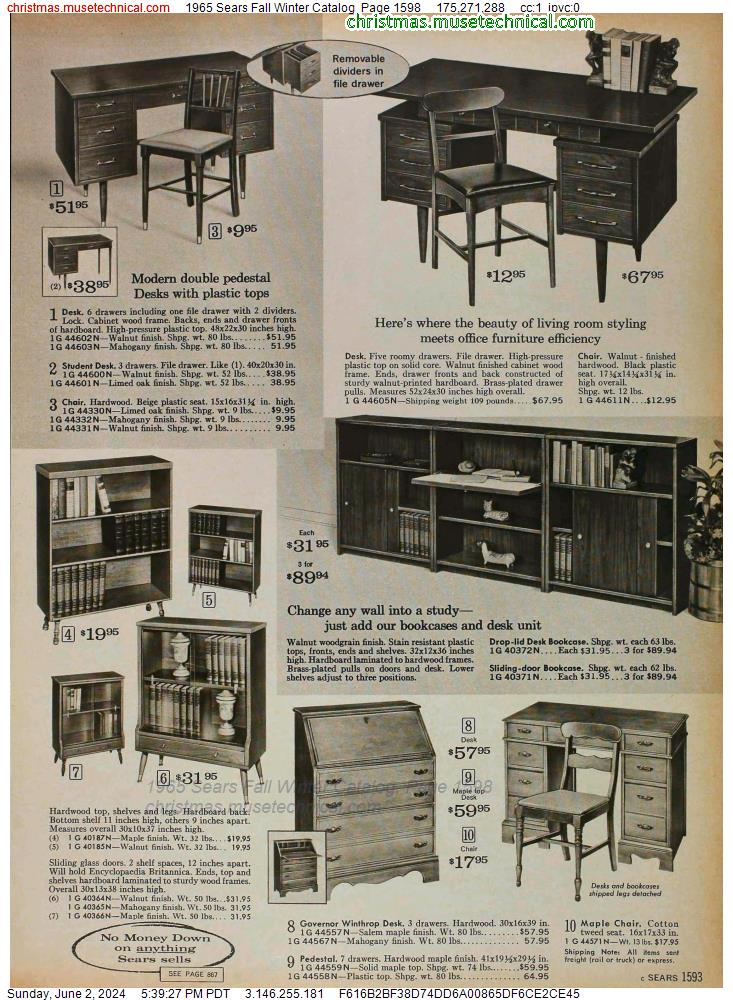 1965 Sears Fall Winter Catalog, Page 1598