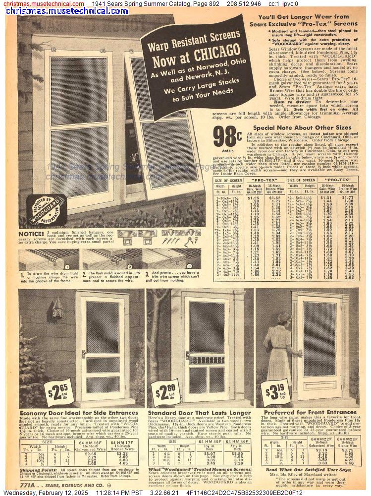 1941 Sears Spring Summer Catalog, Page 892