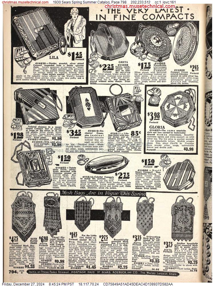 1930 Sears Spring Summer Catalog, Page 798