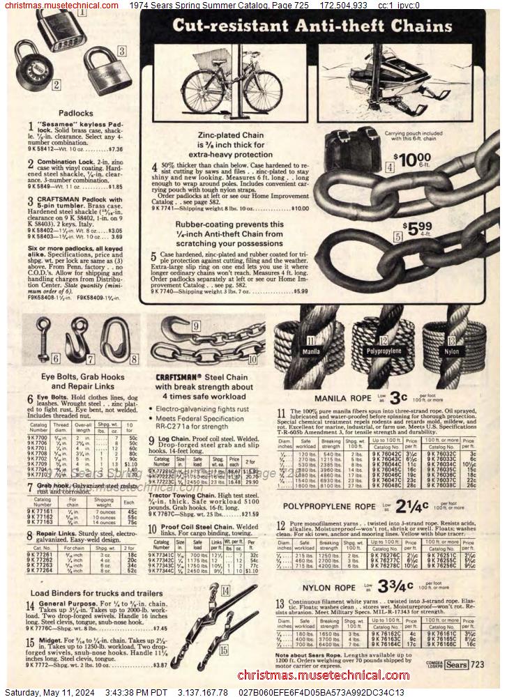 1974 Sears Spring Summer Catalog, Page 725